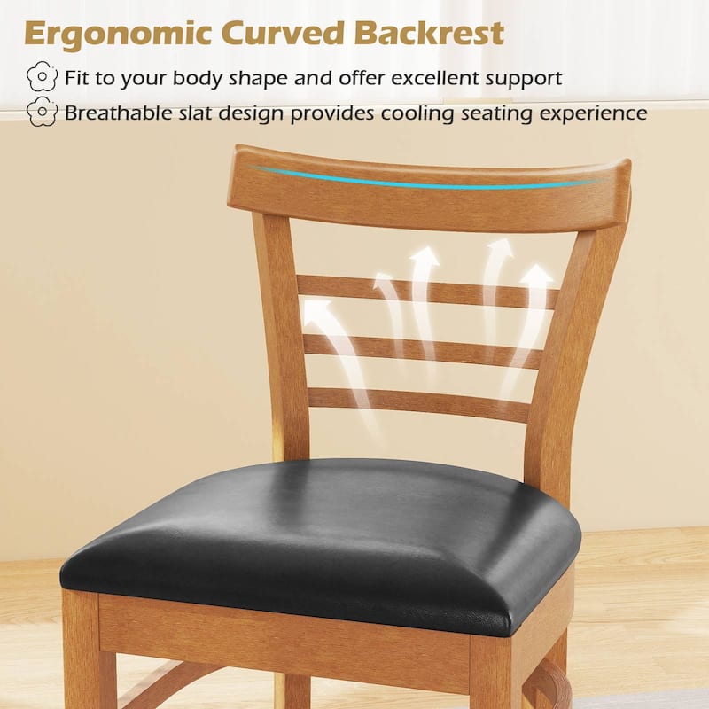 Gymax Modern Dining Chair Set of 4 Upholstered Kitchen Chair w/Rubber