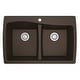 preview thumbnail 39 of 50, Karran Drop-In Quartz 50/50 Double Bowl Kitchen Sink Brown