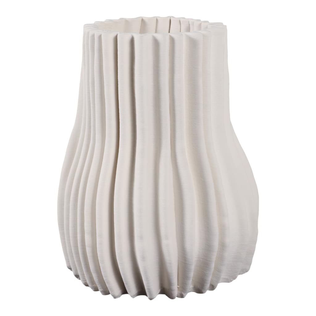 Porcelain Decorative Vase with Sculptural Rippled Design and Textured Contours