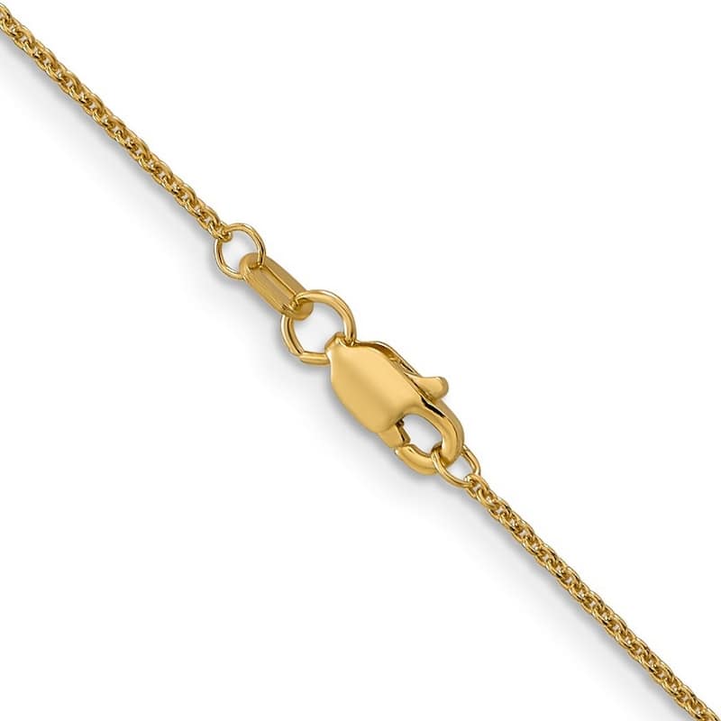 Curata 14k Yellow Gold 9" or 10" 1.0mm Round Open Link Cable Chain Anklet (Lobster-claw)