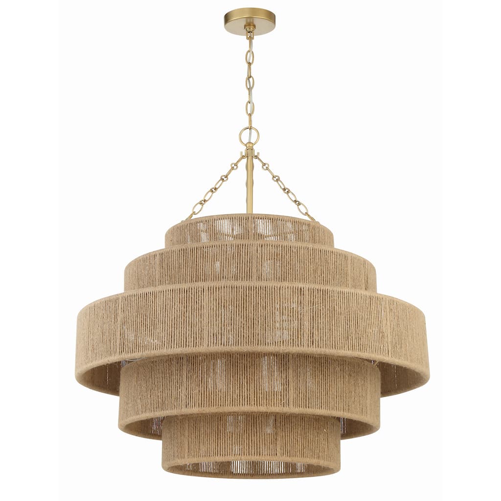 Shyla 20 Light Soft Gold Chandelier - 32"W x 33"H x 32"D