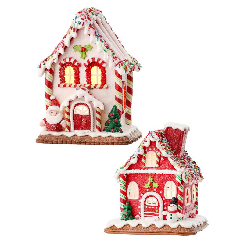 7" LED Cookie Sprinkles House Set of 2