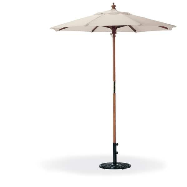 concrete base for patio umbrella Patio Umbrella Base 42lbs - Heavy Duty Concrete Stand for 1.25/1.5" Poles -  Teak Wood Finish