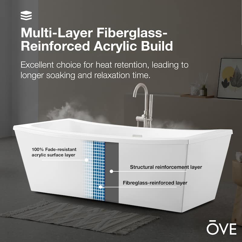 OVE Decors Terra 70-inch Freestanding Acrylic Bathtub
