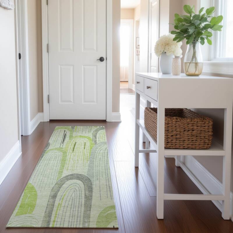 Premium Washable Super Soft Contemporary Imprints Mayfield Rug - Aloe - 2'3" x 7'6"