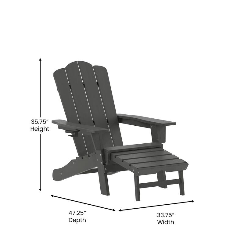 Flash Furniture FFOF81757 Jean 34" Wide Polyethylene Adirondack Chair