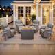 Option Brown Wicker Gray Cushion