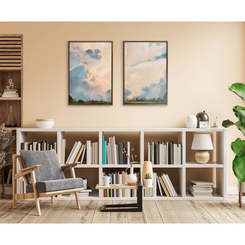 Kate and Laurel Sylvie Clouds Framed Canvas Set by Mary Sparrow