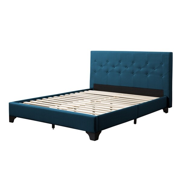 選べる色/サイズButton Tufted/ヘッドボードクイーン/Steel Blue ...