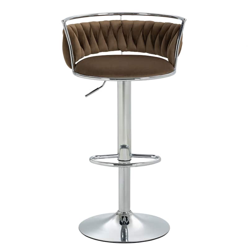 Modern Velvet 26" Adjustable Swivel Bar Stools (Set of 4)