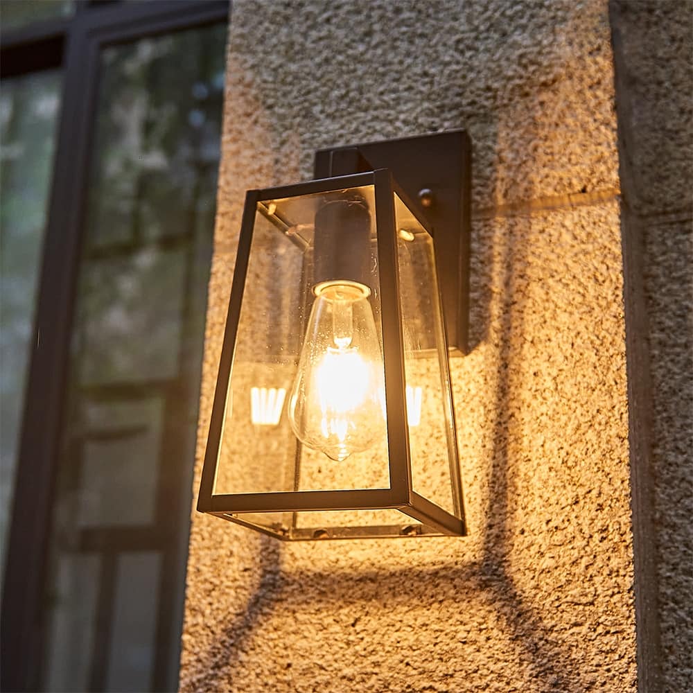 1 light 5 inch black iron outdoor wall sconce