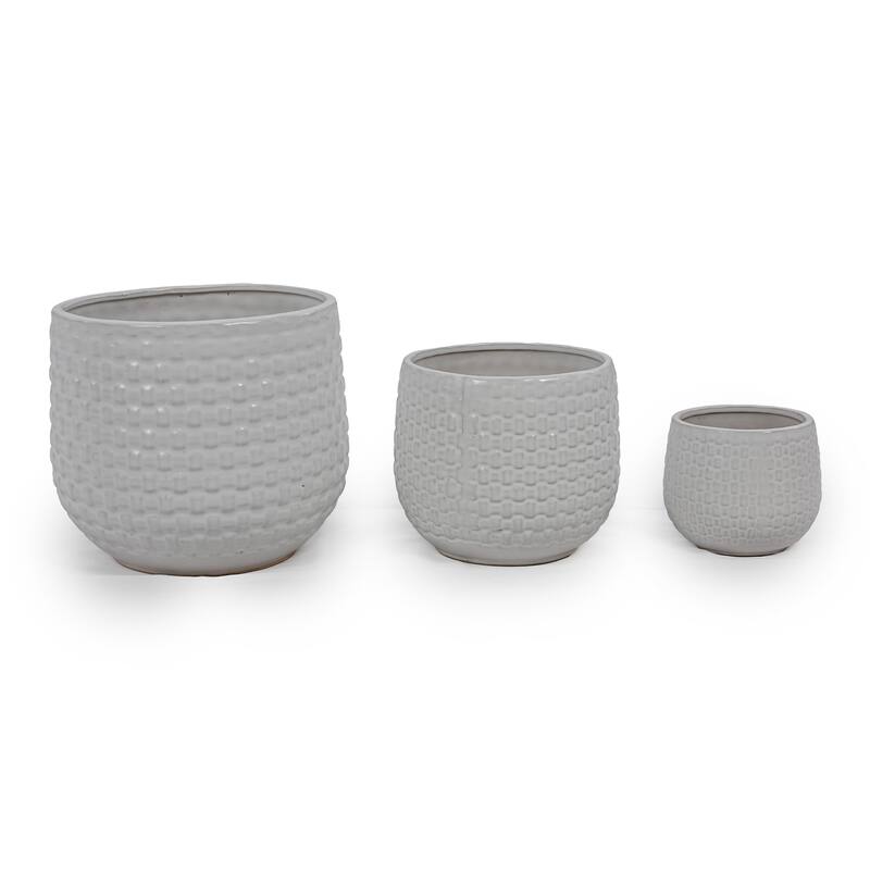Ceramic Planters with Drainage Hole - Frost Proof Indoor Outdoor Flower Pots, 2pc