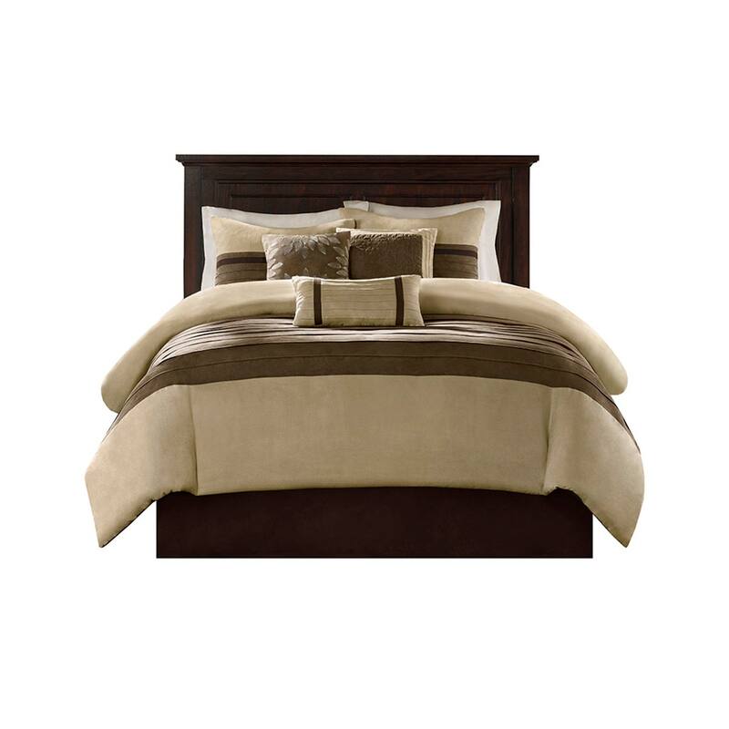 GDF Studio - Palmer 7-Piece Pieced Faux Suede Comforter Set