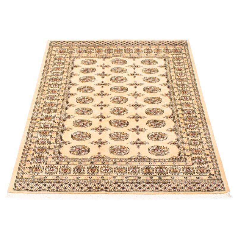 ECARPETGALLERY Hand-knotted Peshawar Bokhara Beige Wool Rug - 4'7 x 6'6