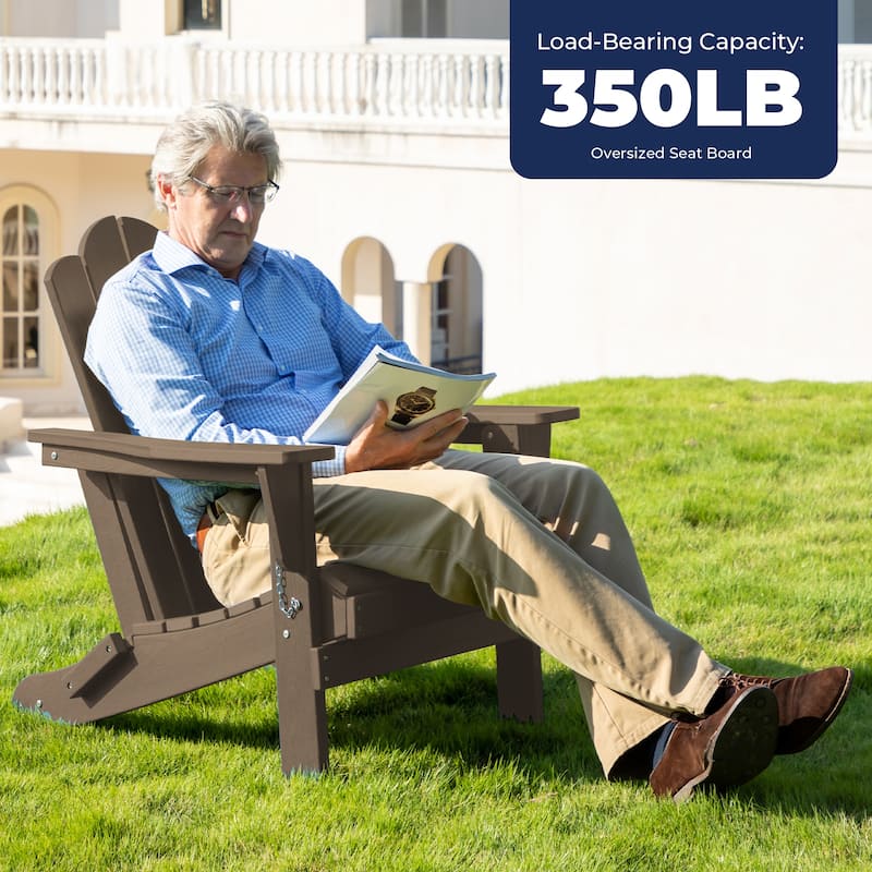 Outdoor HDPE Folding Classic Adirondack Chair All-Weather
