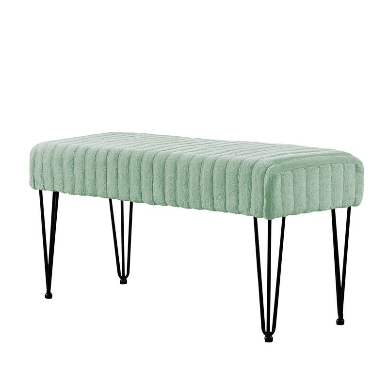 Serenta SuperMink Fauxfur Ottoman Bench