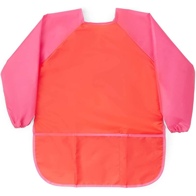 Bright Creations Kids Art Smocks, Waterproof Aprons with 3 Pockets for Painting, Ages 3-8 (4 Pcs)