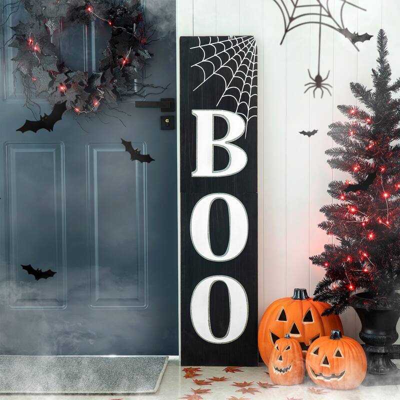 Glitzhome Halloween Wooden Porch Sign Decor