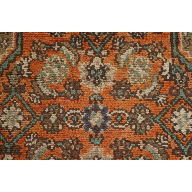 Hand Knotted Oriental 100% Wool Carpet Traditional Medallion Oranges & Rust Hamedan Area Rug - 8' 6'' X 5' 0''