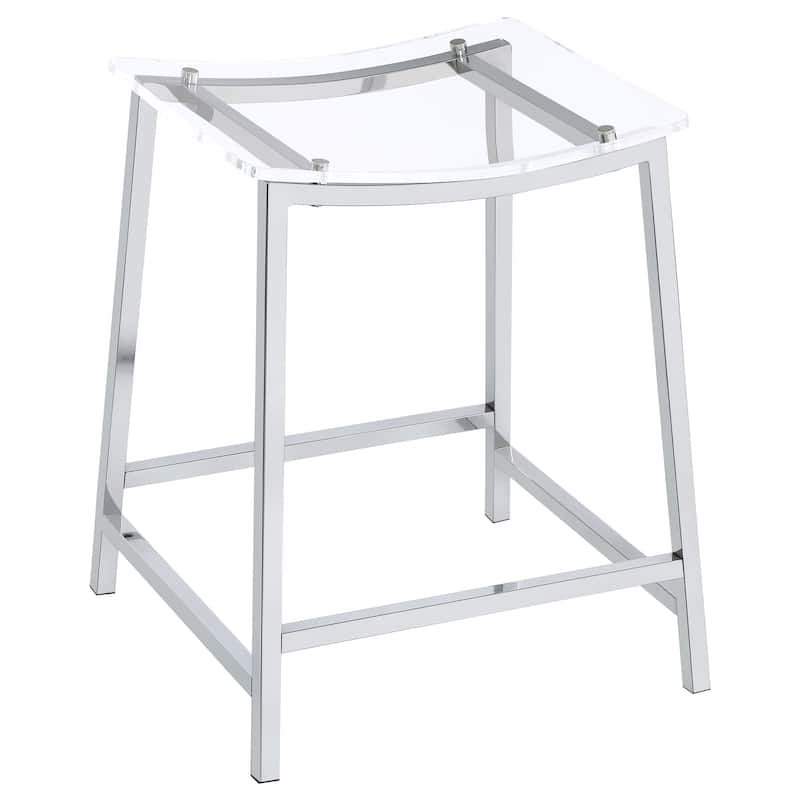 Jovani Acrylic Backless Stool Chrome (Set of 2)