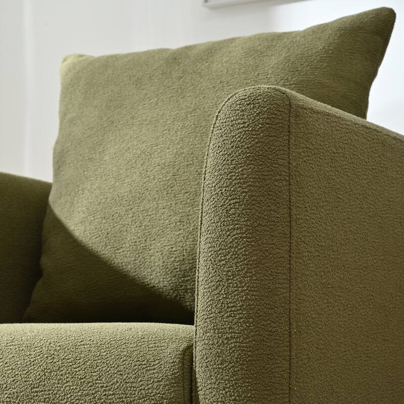 Modern Fabric Accent Chair with Wood Legs