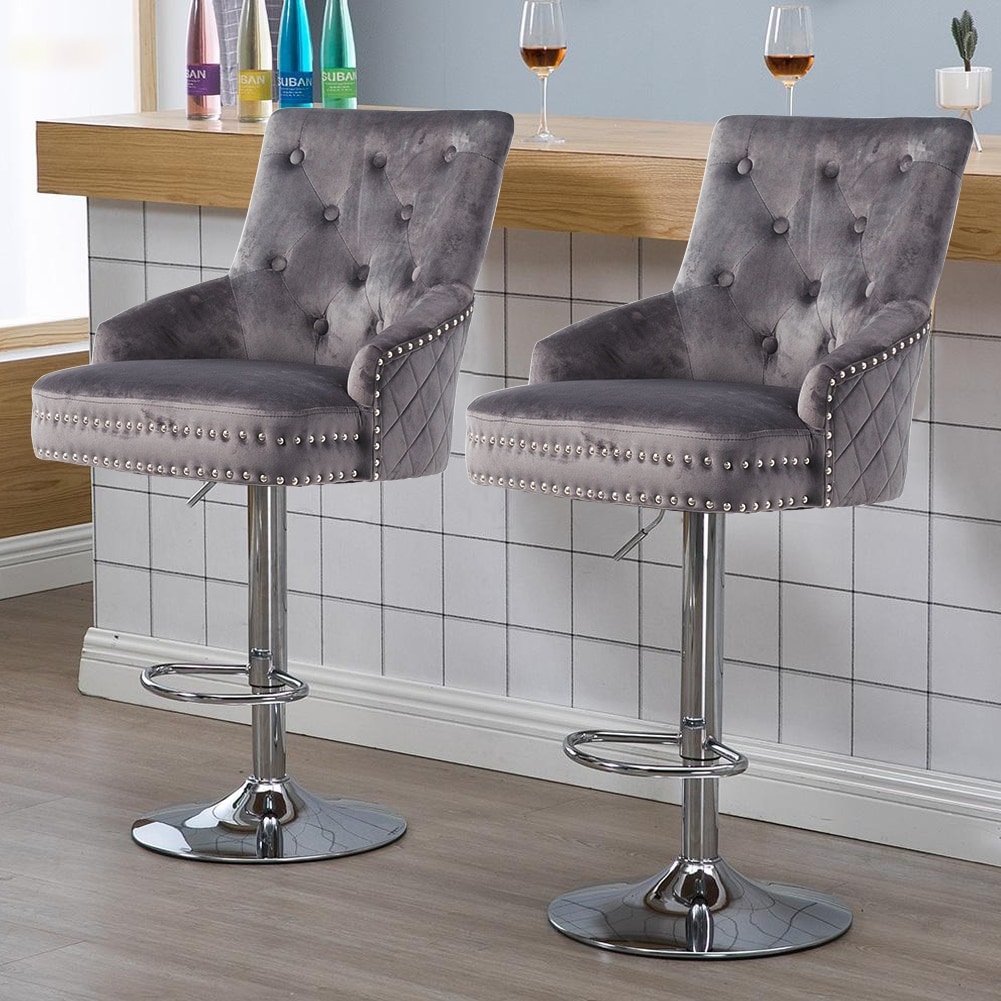 Velvet gas lift bar sale stools
