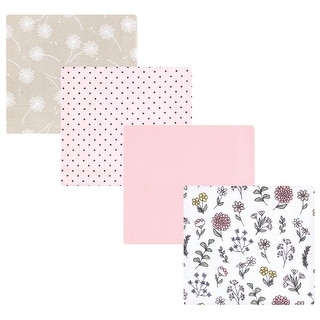 Hudson Baby Infant Girl Cotton Poly Flannel Receiving Blankets, Dandelion Wish, One Size - Dandelion Wish - One Size