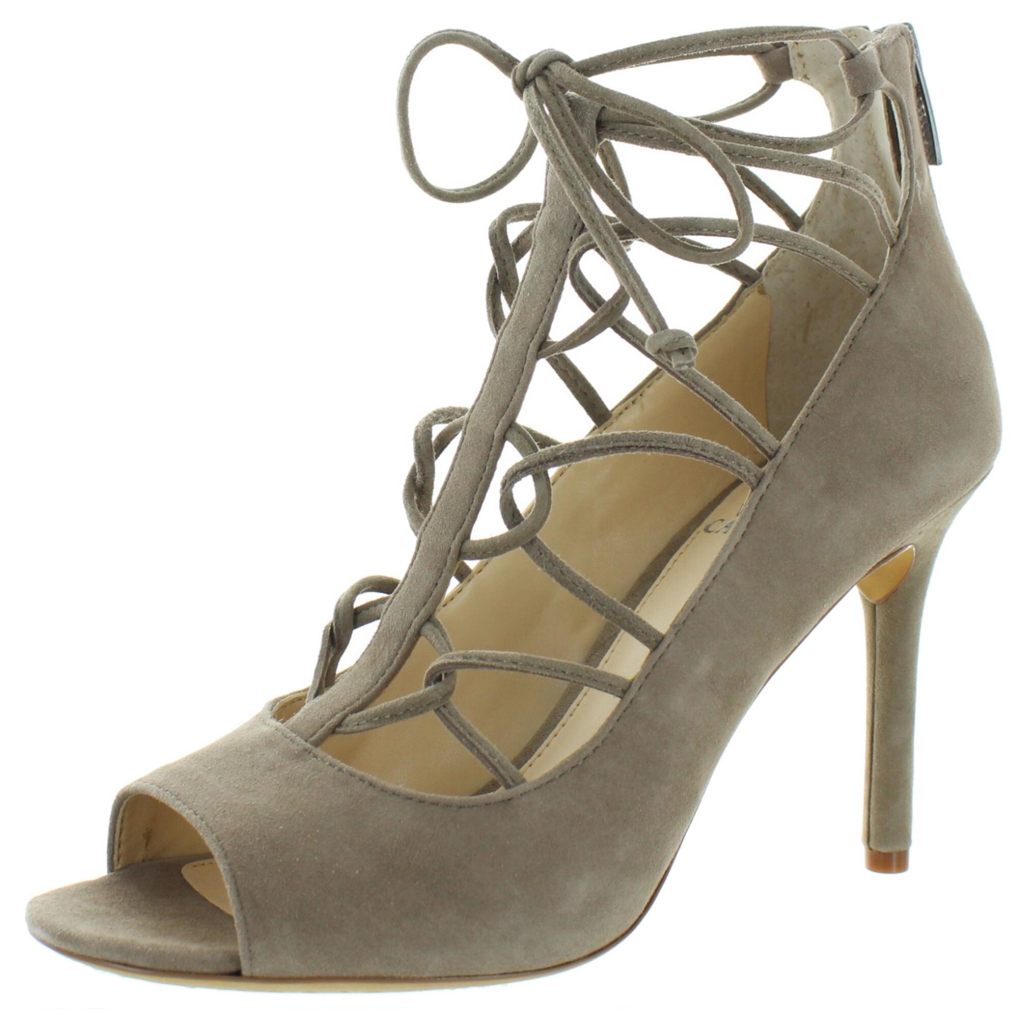 taupe open toe heels