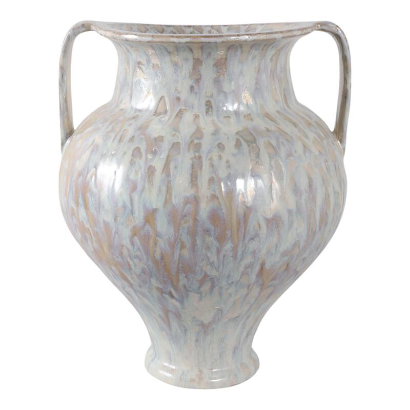 Stoneware Decorative Vase with Sculptural Twisted Design Home Decor - 13" x 13" x 16"