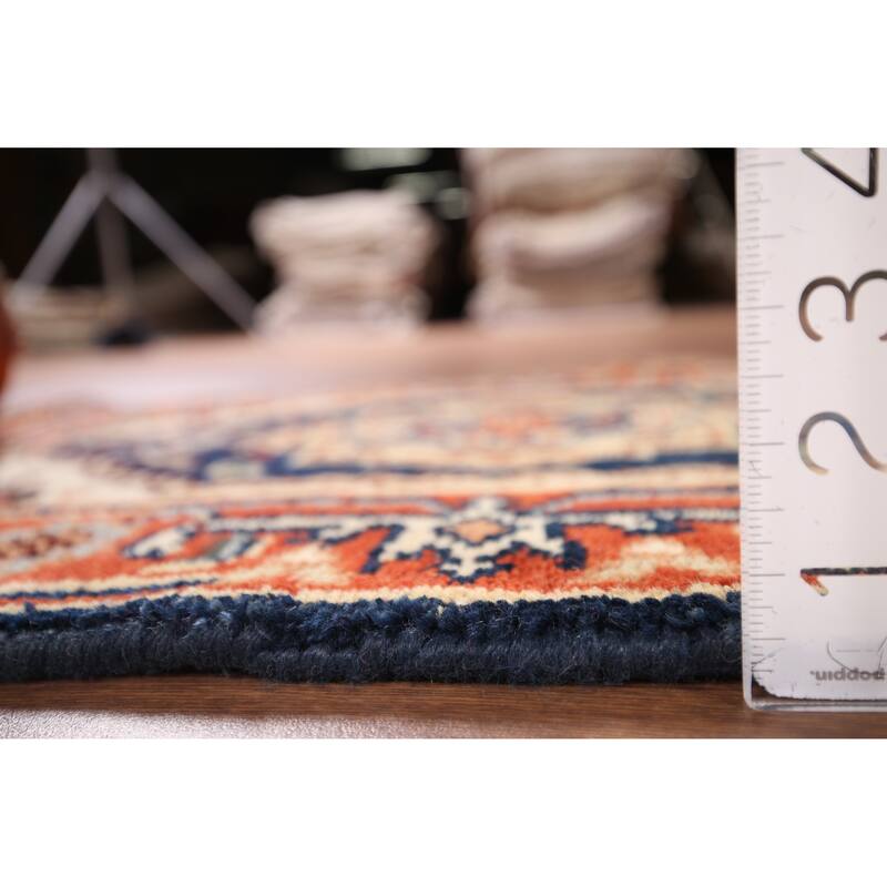 Navy Blue Heriz Serapi Accent Rug Hand-Knotted Oriental Wool Carpet - 2'0" x 3'0"