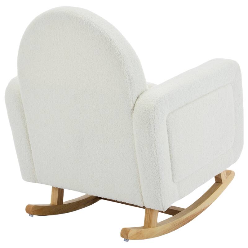 ​Plush Rocking Chair - Soft Teddy Velvet Upholstery