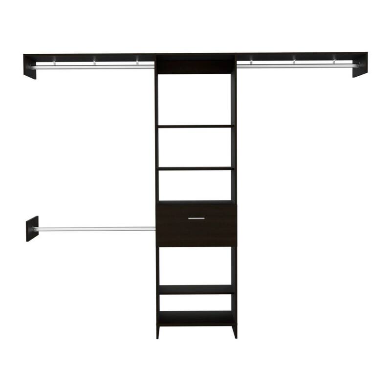 Closet System for Living Room ,Apartment, Bedroom, Black - Black