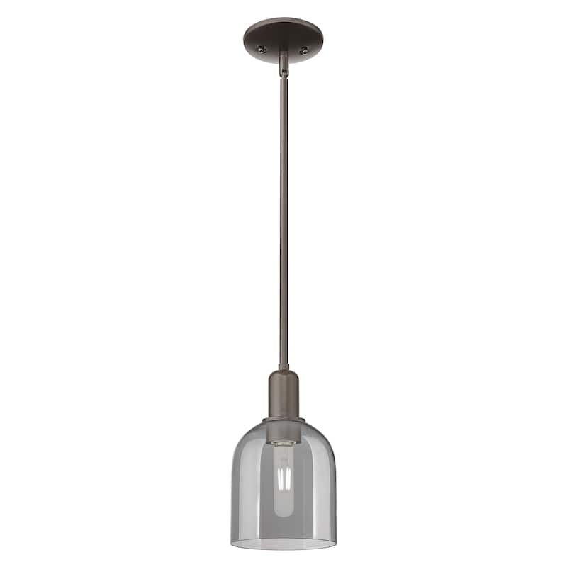 Innovations Lighting Endless Possibilities Arcadia - Bella - 1 Light 6" Stem Hung Mini Pendant - Oil Rubbed Bronze/Light Smoke