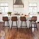 preview thumbnail 104 of 103, LUE BONA Modern Industrial Counter Stools Faux Leather Upholstered Counter Height Bar tools with Back