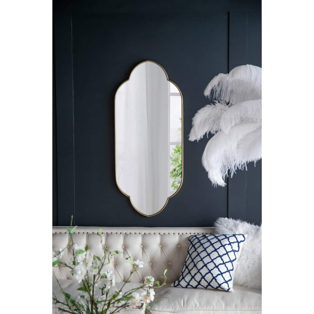 Curved Edge Wall Mirror - 48" - Champagne Gold