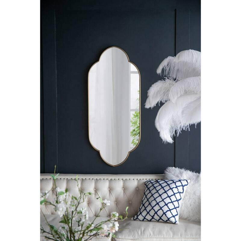 Curved Edge Wall Mirror - 48" - Champagne Gold