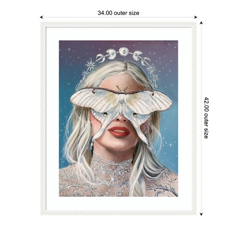 Kate and Laurel Moon Witch by Charlotte Brindley Framed Wall Art Print