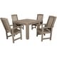 preview thumbnail 18 of 20, Lehigh 5-Piece Outdoor Dining Set - 42" x 42" Table, Dining-height Woodland Brown