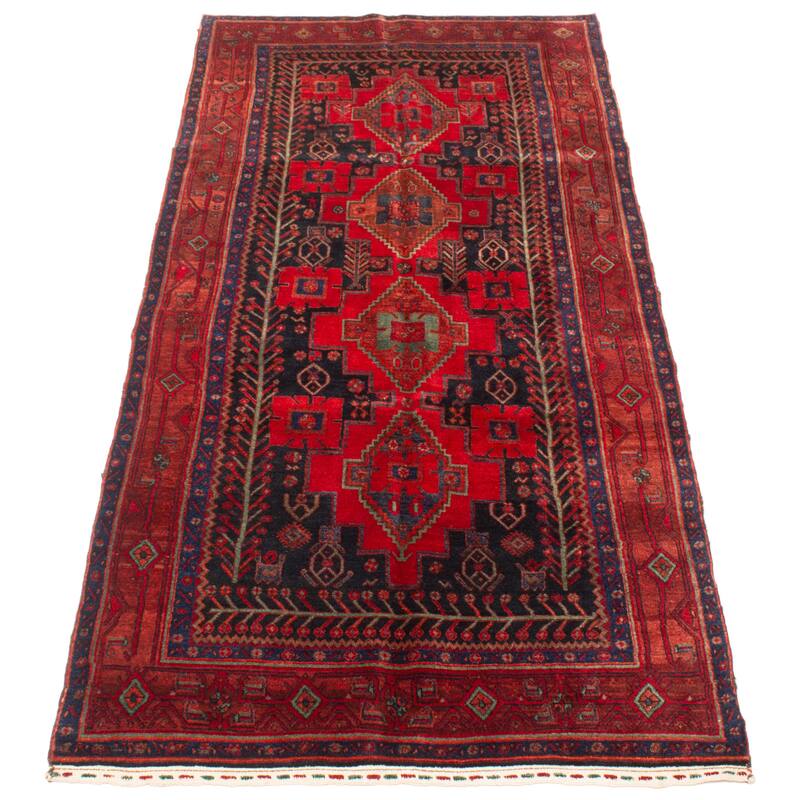 ECARPETGALLERY Hand-knotted Anadol Dark Red Wool Rug - 4'4 x 9'10