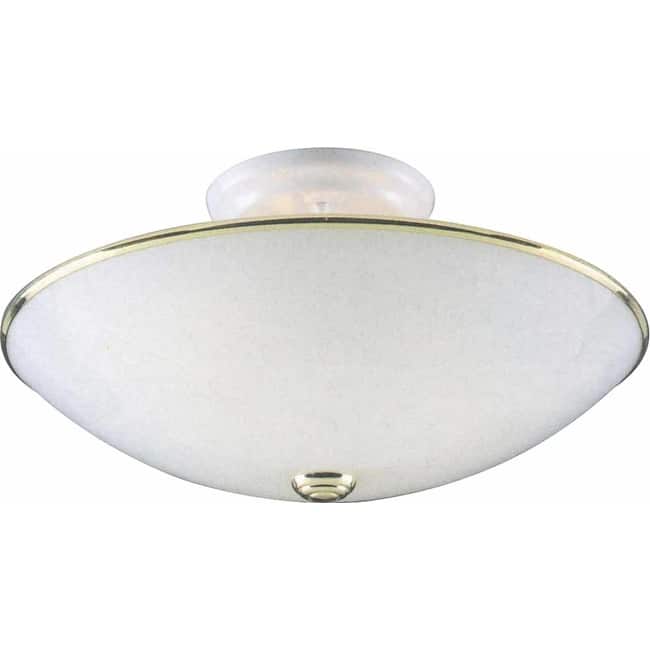 Volume Lighting 3 Light Semi-Flush Ceiling Fixture with White Glass