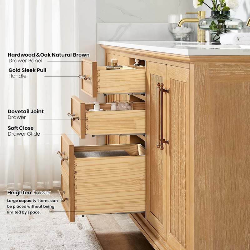 Tokyo Bath Vanity with Quartz Stone Top without Mirror