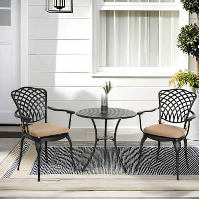 3 Piece Outdoor Patio Bistro Set Conversation Sets for Beach Poolside or Garden