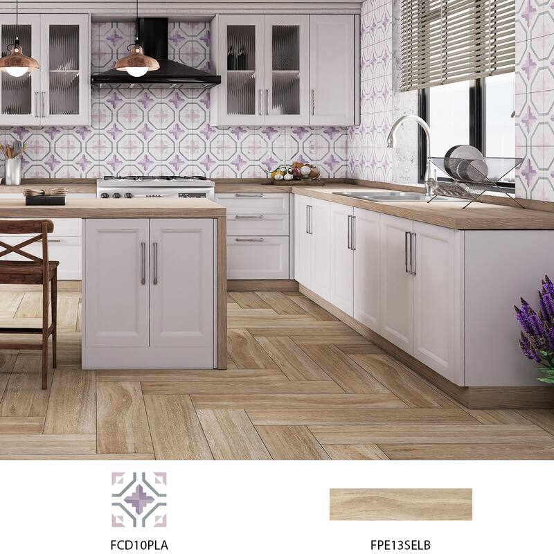 Merola Tile Prisma Lavender 9-3/4" x 9-3/4" Porcelain Floor and Wall Tile