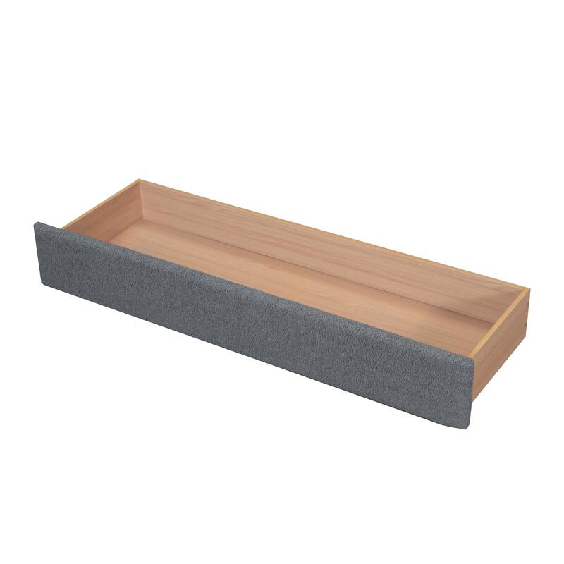 Teddy Fleece Queen Platform Bed with USB Charging Ports, Storage Drawer, and Remote-Controlled LED Lights