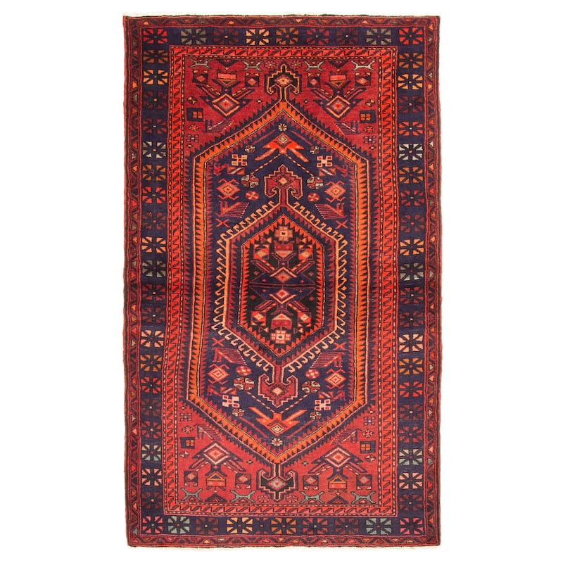 ECARPETGALLERY Hand-knotted Andelz Navy Wool Rug - 4'5 x 7'8