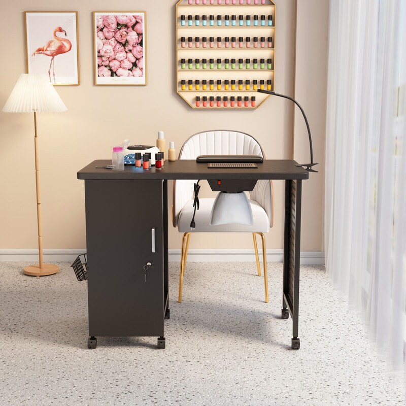Portable nail table with sales lamp