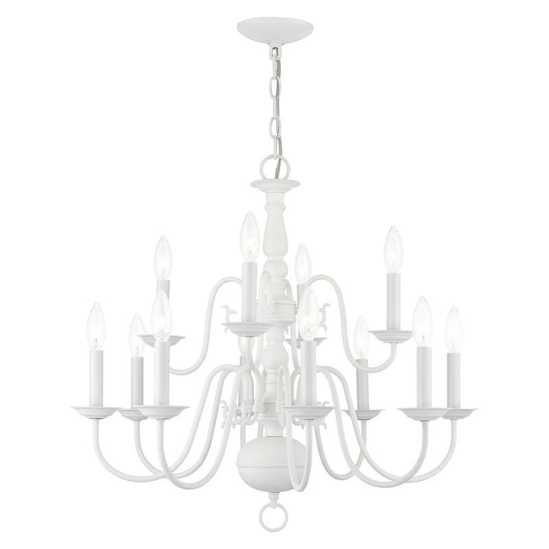 Livex Lighting 12 Light White Chandelier, 5012-03 - 26" Dia x 23" H
