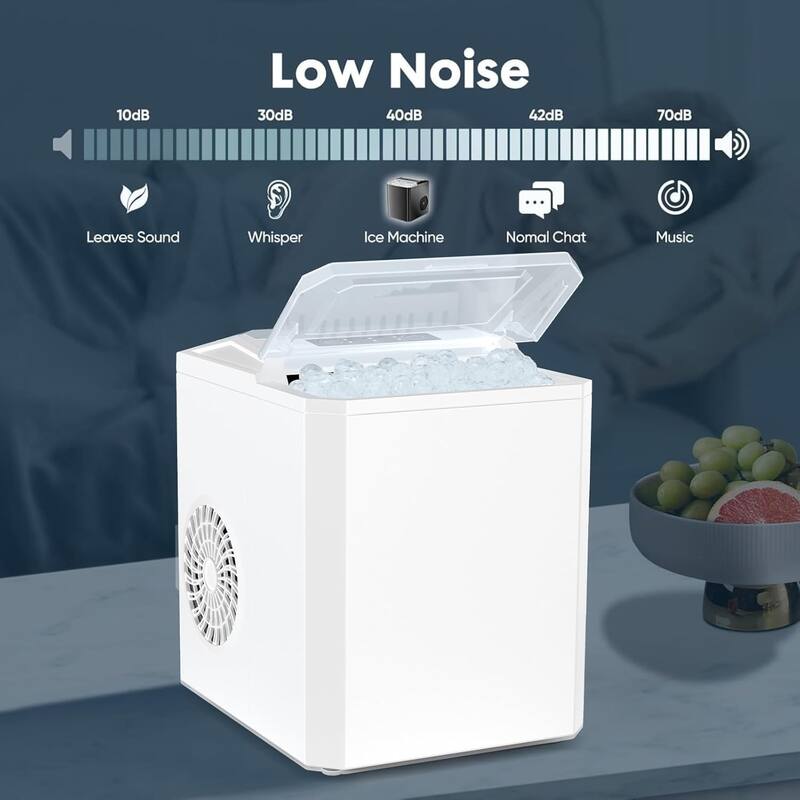 Ice Maker Countertop, 9 Cubes in 6 Mins, 2 Sizes Bullet Cubes Makers with Ice Scoop, Basket - 10.6"D x 8.9"W x 11.4"H