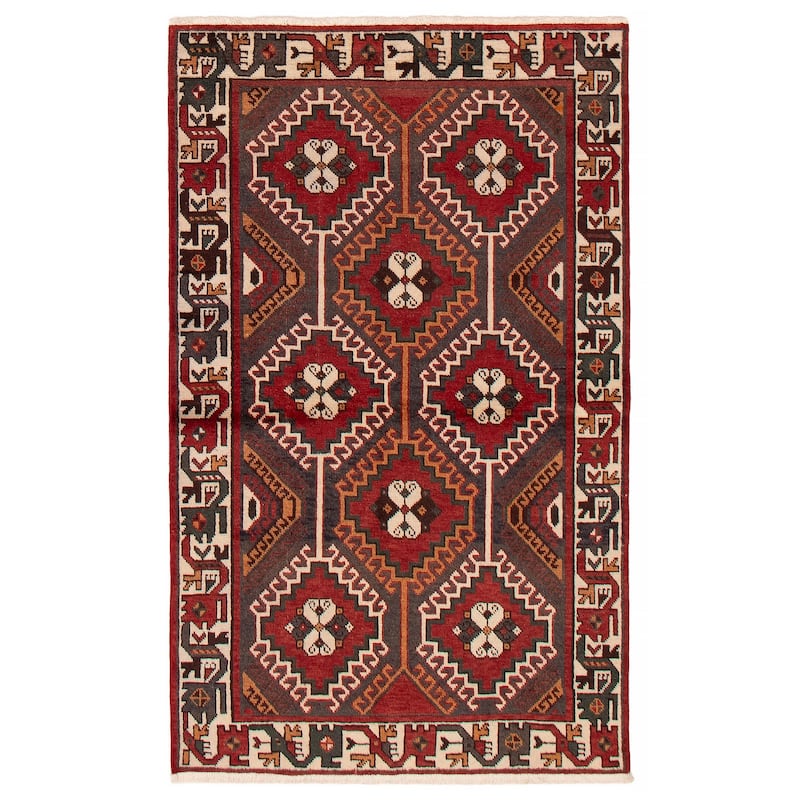 ECARPETGALLERY Hand-knotted Andelz Red Wool Rug - 4'1 x 6'9 - Red - 4'1 x 6'9