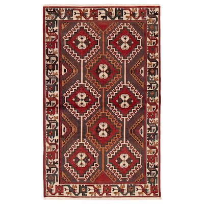 ECARPETGALLERY Hand-knotted Andelz Red Wool Rug - 4'1 x 6'9